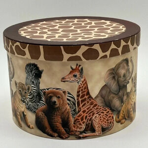 Safari Animal Trinket Circular Box